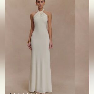 Elyna Slinky Halter Maxi Dress - Ivory